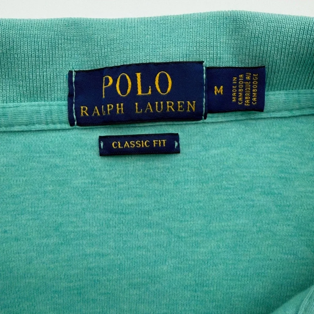 Polo Ralph Lauren Mens Classic Fit Cotton‎ Polo Shirt Medium Green Heathered